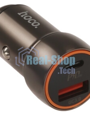Автомобильное зарядное устройство Hoco Z46, 18Вт, USB, металлический серый, коробка