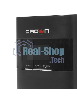 Источник бесперебойного питания CROWN On-Line CMUOA-350-1K EURO 1000VA/900W, корпус металл, TOWER, АКБ 3*12V/7AH, PF-0.9, AVR 110-300V, порт RJ-11/45+USB/RS-232, EPO, розетки 2*EURO, входной кабель 2 м, вентилятор охлаждения, автомат, слот для SNMP, порт для доп. батарейных кабинетов, ПО