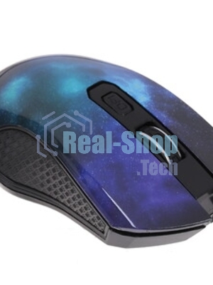 Мышь беспроводная Qumo Office M27 Universe синий, 1600 dpi, радиоканал, USB, кнопки - 4