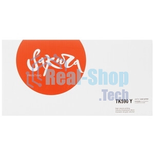 Картридж Sakura TK590Y для Kyocera Mita FS-C2026/C2126MFP, желтый, 5000 к.