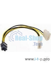 Кабель Gembird Разветвитель питания, 2xMolex->PCI-E 6pin, для подкл. в/к к б/п CC-PSU-6