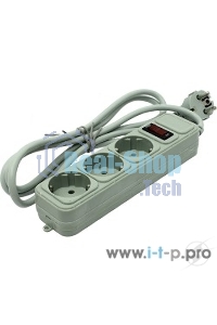 Сетевой фильтр ExeGate EX221177RUS SP-3-1.8G (3 розетки, 1.8 м, евровилка, серый)