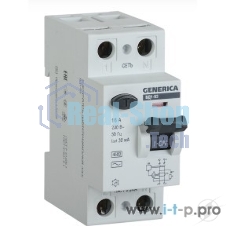 Выключатель дифференциального тока (УЗО) ВД1-63 2п 25А 30мА тип AC GENERICAMDV15-2-025-030IEK