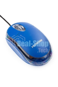Мышь проводная Гарнизон GM-100B синий, 1000 dpi, USB, кнопки - 3