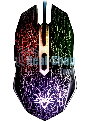 Мышь проводная Qumo BlackOut M03 черный, 3200 dpi, USB, кнопки - 6