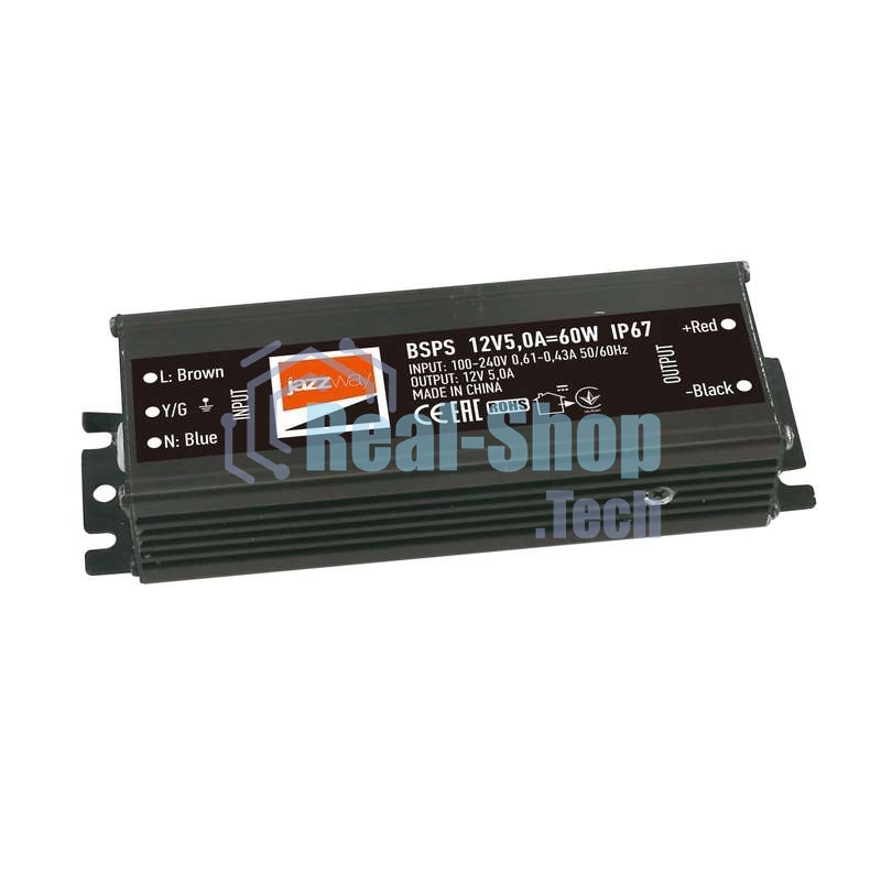 Драйвер JazzWay BSPS 12В 5.0A=60Вт влагозащ. IP67
