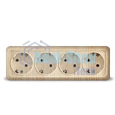 Розетка 4-м ОП Олимп с заземл. сосна UNIVersal 1175