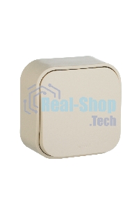 Выключатель 10A 1-клав., сл. кость Quteo