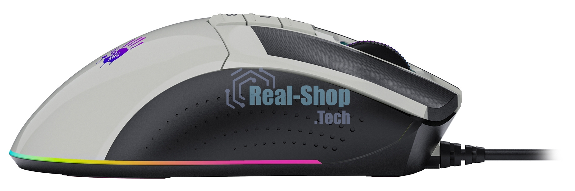 Мышь проводная A4Tech Bloody W90 Max белый/черный, 10000 dpi, USB, кнопки - 10