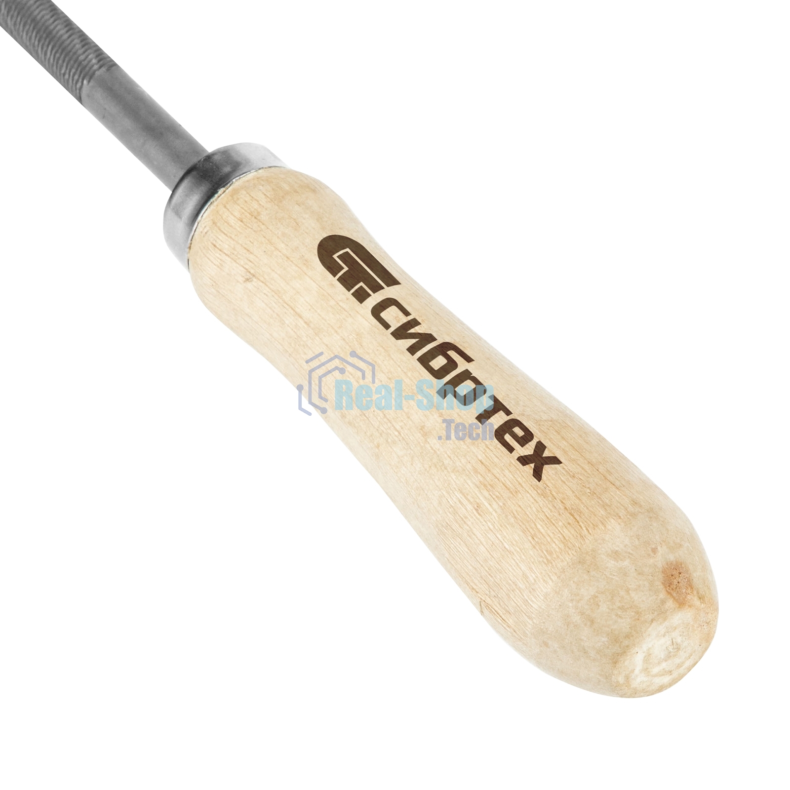 Напильник Сибртех, 200 мм, круглый, деревянная ручка