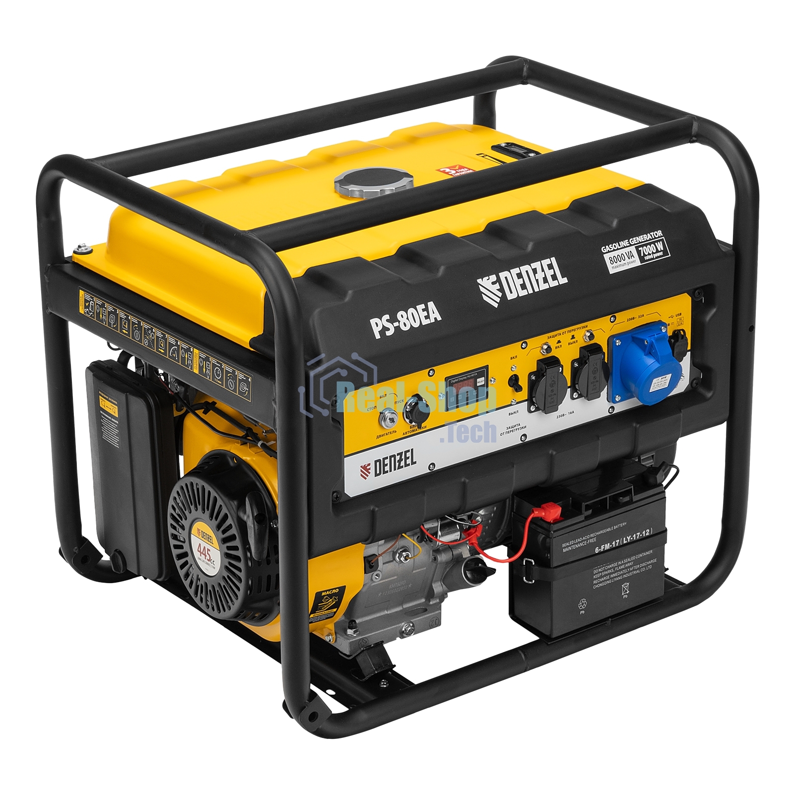 Электрогенератор бензиновый Denzel PS 80 EA, 8 кВт, 85 дБ, 90 кг