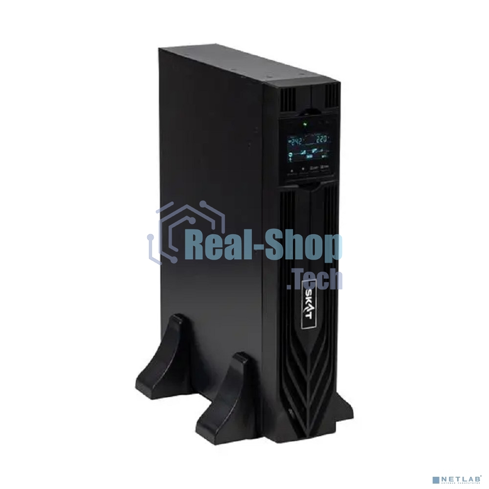 Источник бесперебойного питания Бастион SKAT-UPS 1000-RACK-ON-2X9 P3 Online, синус, 1000ВА/1000 Вт, стойка/на пол, 2xSchuko, встр. АКБ 24В (2x9 Ач), SNMP/USB/RS-232/EPO, доп блок до 4 шт SKAT BC 24/18S3, МПТ (8760)