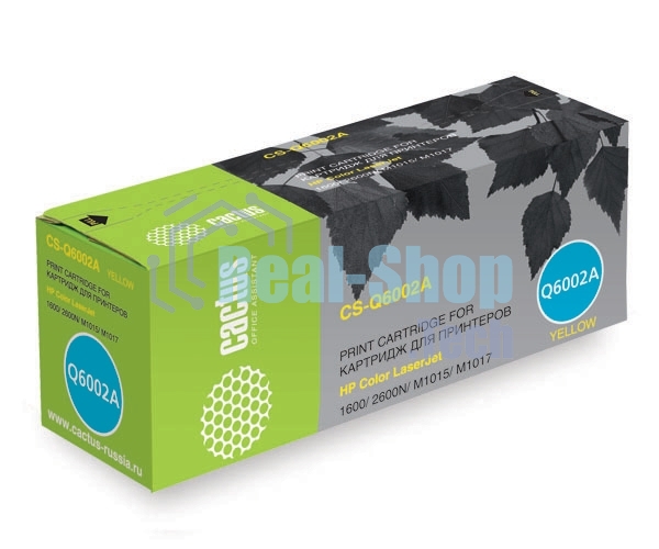 Картридж лазерный Cactus CS-Q6002A желтый (2000 стр.) для HP 1600/2600N/M1015/M1017