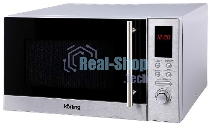 Микроволновая печь Korting KMO 823 XN / 29.6х48.5х36.7 см, 23 л, 800 Вт, гриль: 1000 Вт, электронное управление, LED дисплей, 8 автопрограмм, нержавеющая сталь