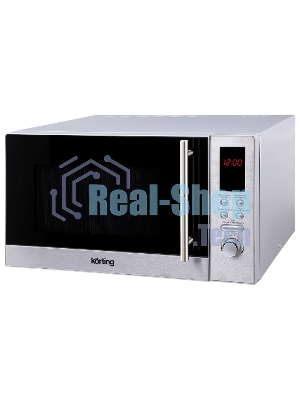 Микроволновая печь Korting KMO 823 XN / 29.6х48.5х36.7 см, 23 л, 800 Вт, гриль: 1000 Вт, электронное управление, LED дисплей, 8 автопрограмм, нержавеющая сталь