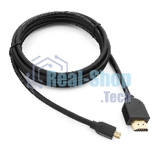 Кабель Cablexpert HDMI-micro HDMI CC-HDMID-6, 19M/19M, v2.0, медь, позол.разъемы, экран, 1.8м, черный, пакет