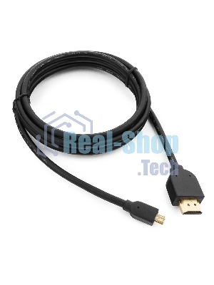 Кабель Cablexpert HDMI-micro HDMI CC-HDMID-6, 19M/19M, v2.0, медь, позол.разъемы, экран, 1.8м, черный, пакет