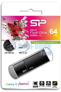 Флешка USB 64Gb, Silicon Power Ultima U05, USB 2.0, черный