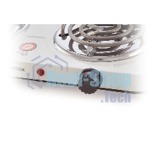 Плита настольная электрическая Centek CT-1509 (белая) 2конфорки ТЭН 140мм, 2000Вт, индикатор работы, усиленный корпус