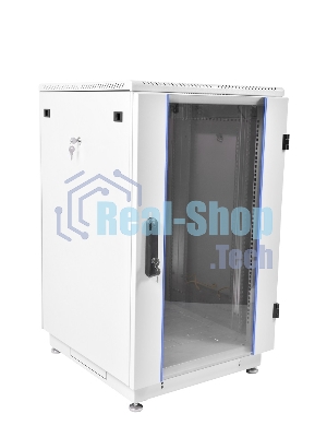 Шкаф коммутационный ЦМО ШТК-М-18.6.6-1ААА 18U 600x600 мм пер. дв. стекл задн. дв. стал. лист 2 бок. пан. направл. под закл. гайки 270 кг серый