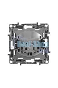 Розетка 2К на винтах, защ. шт., антрацит ETIKA