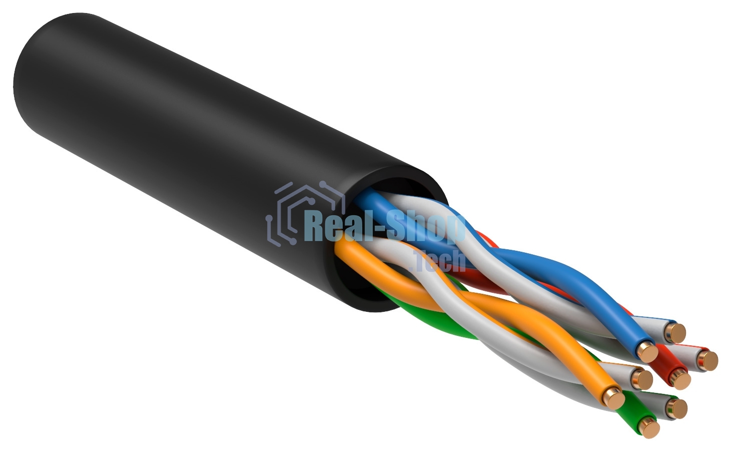Кабель связи ITK витая пара U/UTP, cat.5e 4х2х24AWG solid, LDPE, 305м, черный