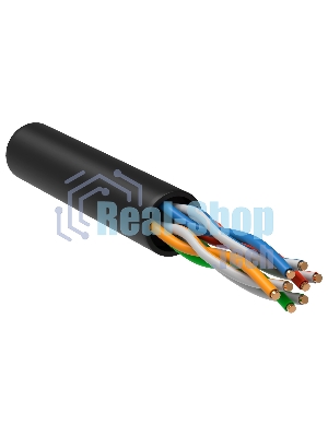Кабель связи ITK витая пара U/UTP, cat.5e 4х2х24AWG solid, LDPE, 305м, черный