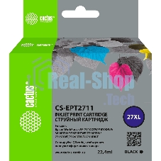 Картридж струйный Cactus CS-EPT2711 27XL черный (22.4 мл) для Epson WorkForce WF-3620/3640/7110/7210