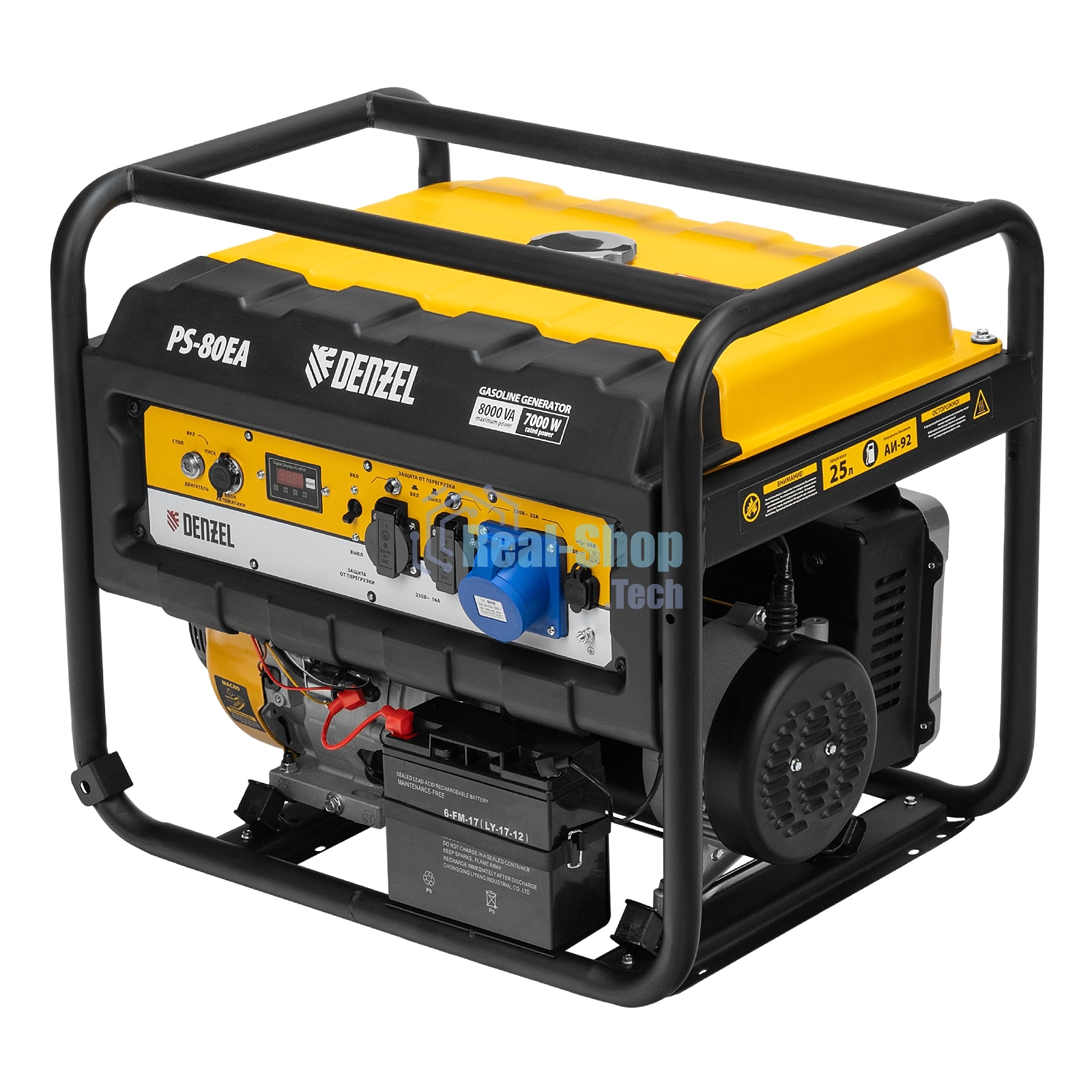 Электрогенератор бензиновый Denzel PS 80 EA, 8 кВт, 85 дБ, 90 кг