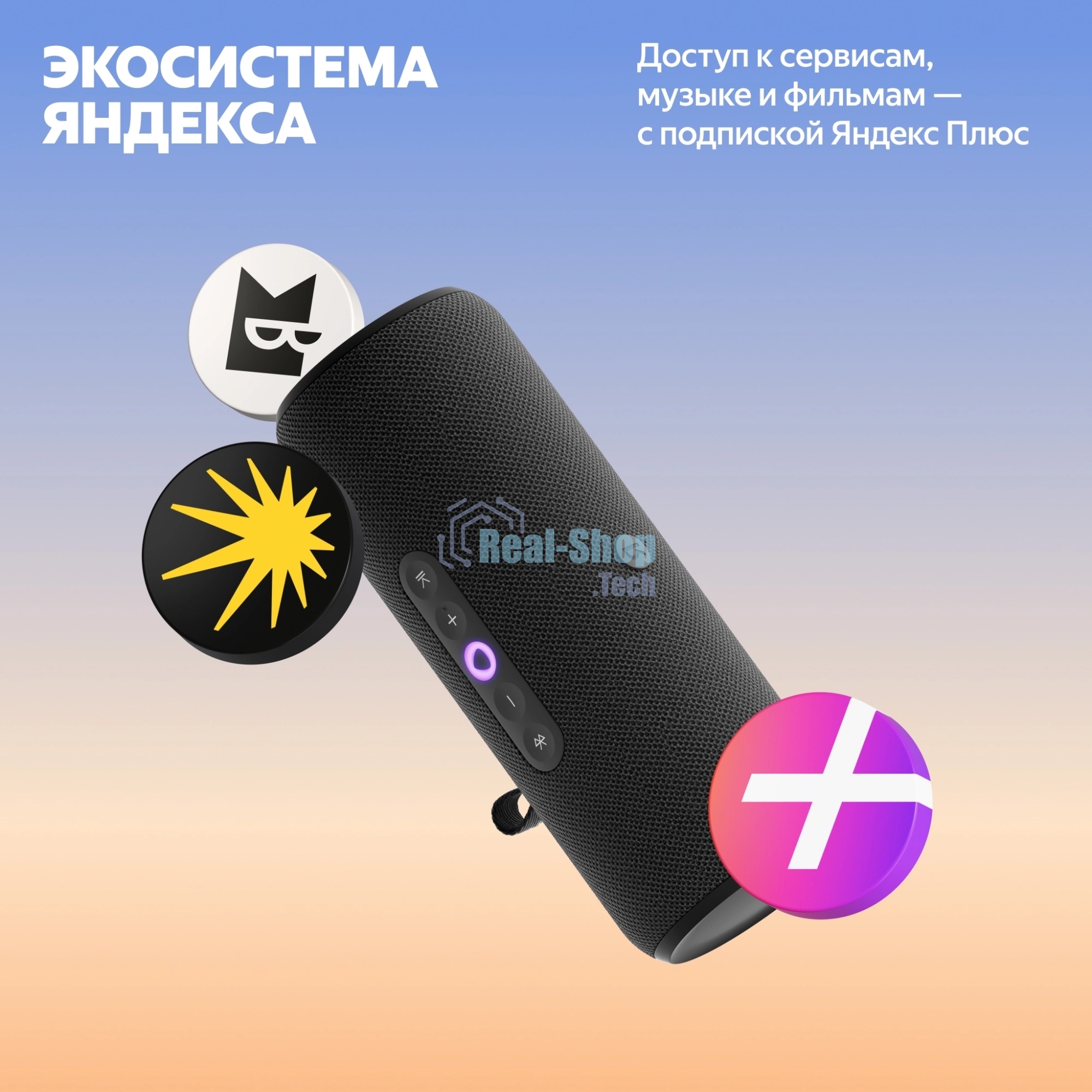 Умная колонка Yandex Стрит Алиса черный 30W 2.0 BT/Wi-Fi 10м 3300mAh (YNDX-00030BLK)