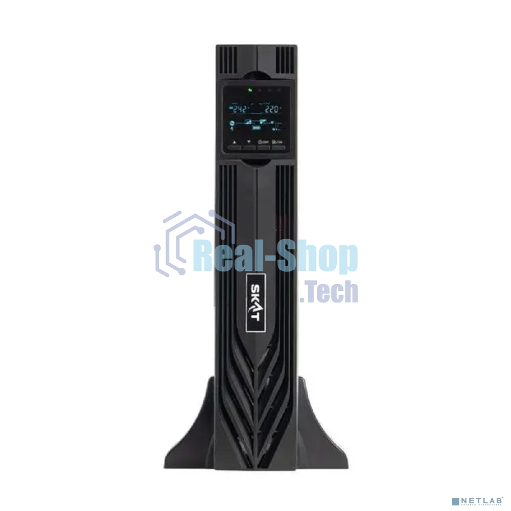 Источник бесперебойного питания Бастион SKAT-UPS 1000-RACK-ON-2X9 P3 Online, синус, 1000ВА/1000 Вт, стойка/на пол, 2xSchuko, встр. АКБ 24В (2x9 Ач), SNMP/USB/RS-232/EPO, доп блок до 4 шт SKAT BC 24/18S3, МПТ (8760)