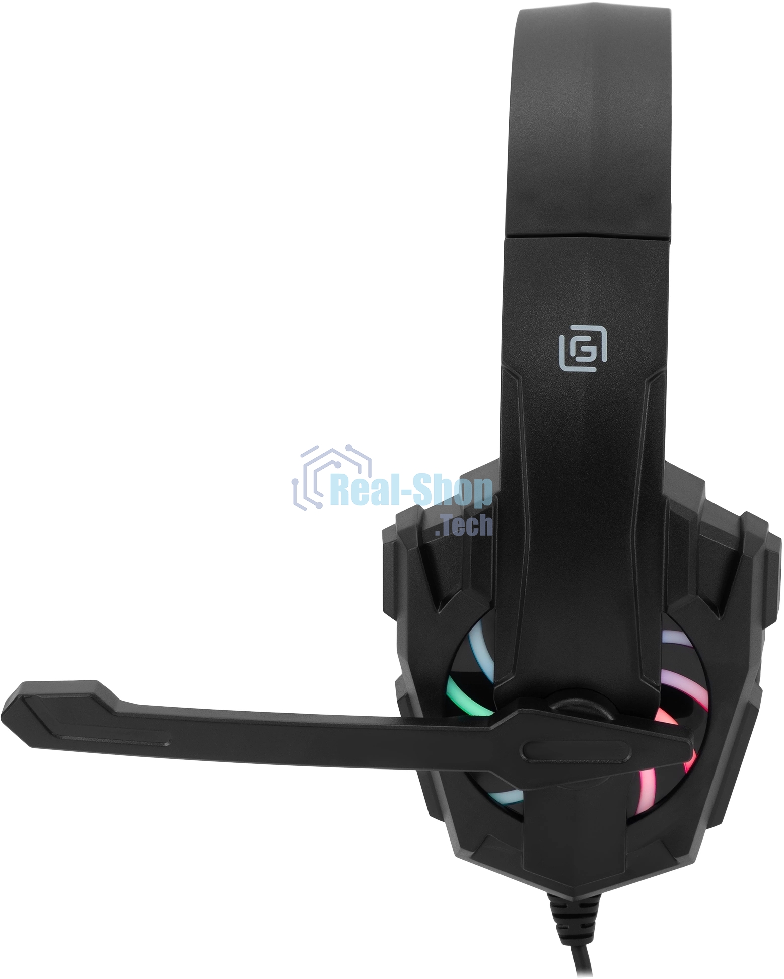 Гарнитура Oklick HS-L355G чёрный, проводная, 3.5 мм, подсветка
