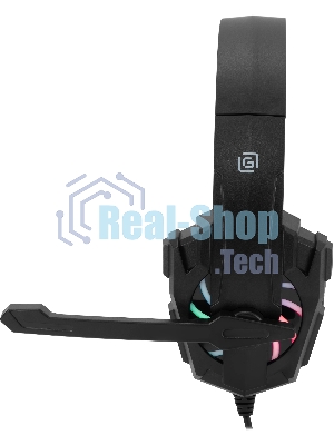 Гарнитура Oklick HS-L355G чёрный, проводная, 3.5 мм, подсветка