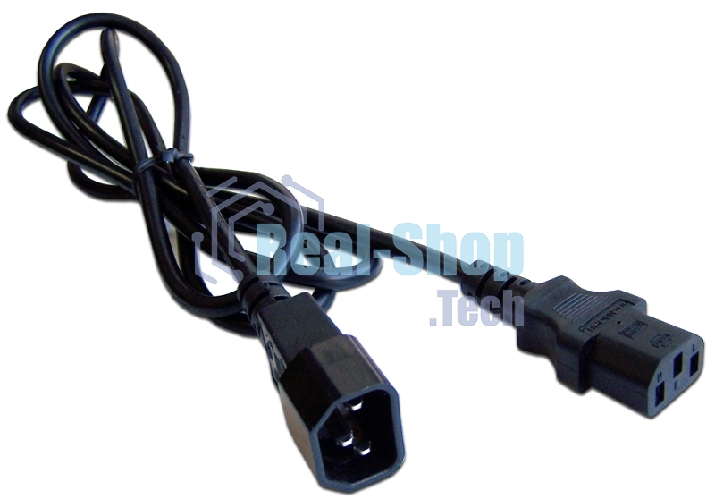 Шнур питания Lanmaster C13-C14, 3х0.75, 220В, 10А, черный, 2 м