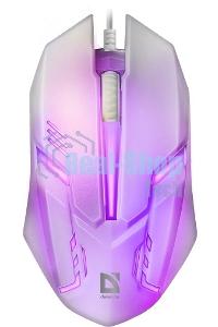 Мышь проводная Defender Cyber MB-560L белый, 1200 dpi, USB, кнопки - 3