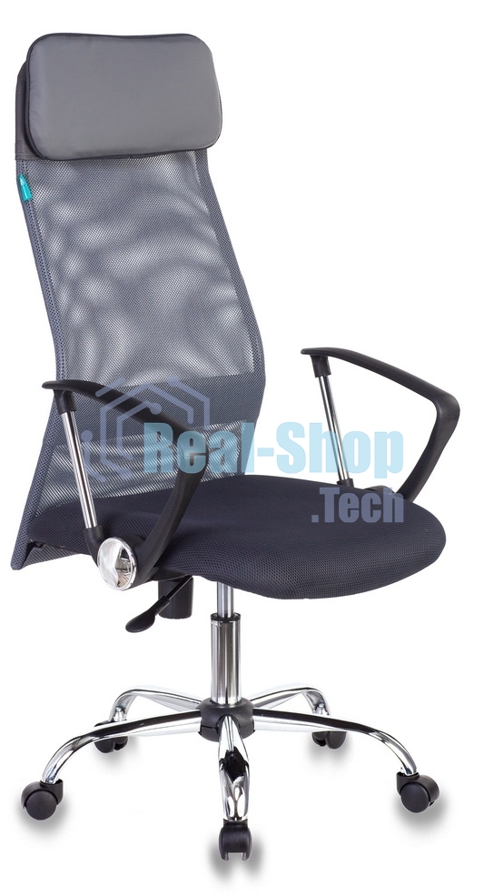 Кресло руководителя Бюрократ KB-6N/SL/DG/TW-12 серый TW-04 TW-12 сетка крестовина хром