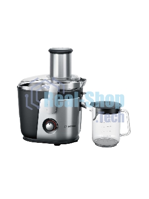 Соковыжималка Bosch MES4010 серебристый/черный, центробежная, 1200 Вт, 1500 мл, механическое