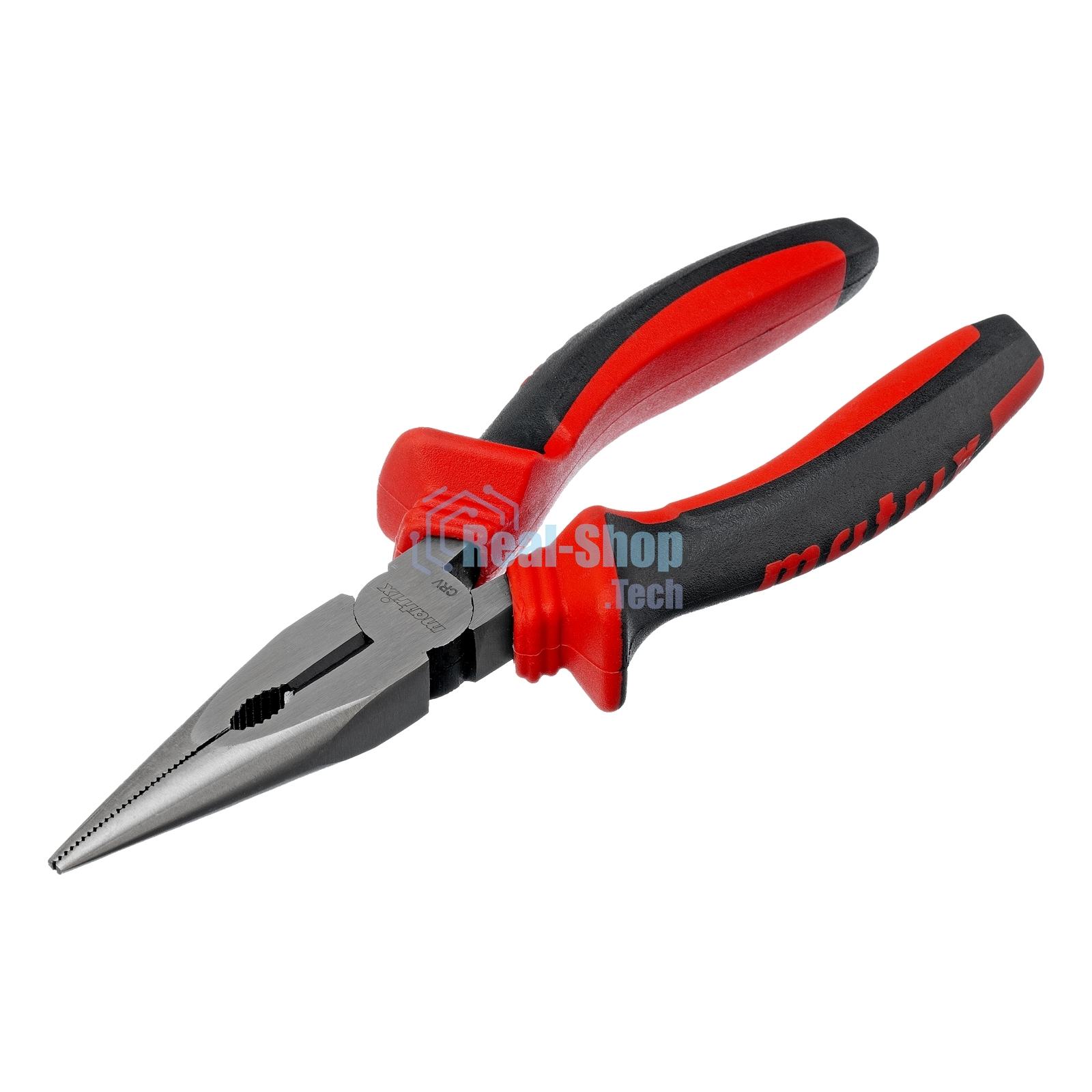 Длинногубцы прямые Matrix, 160 мм, хром-ванадий, двухкомпонентные рукоятки