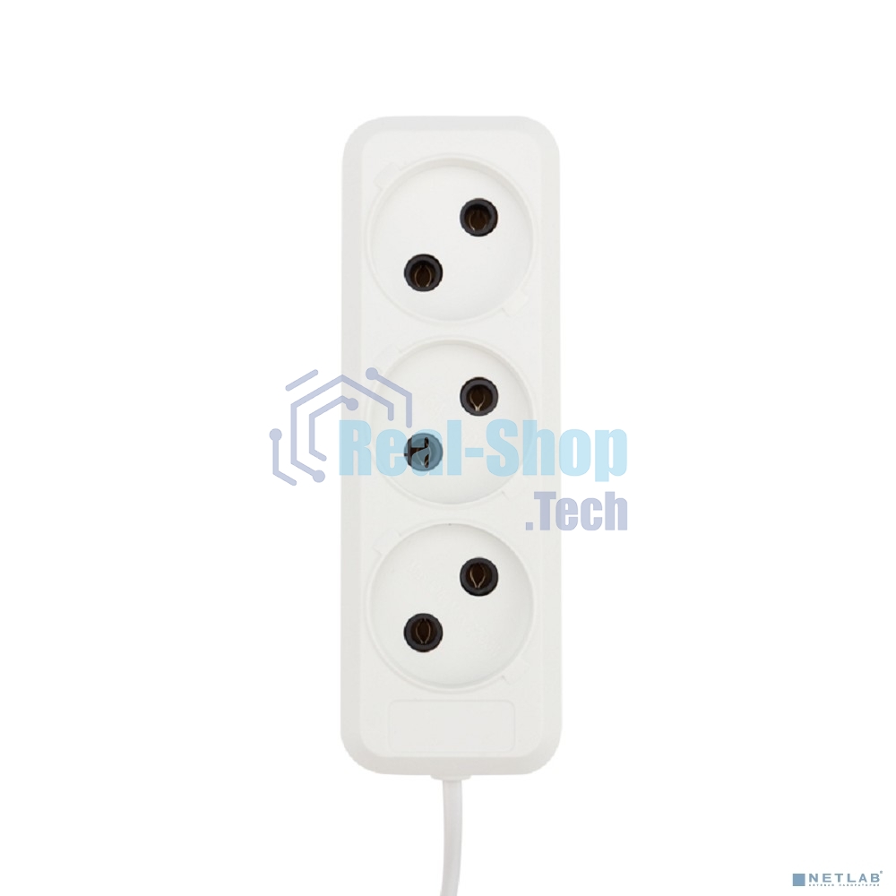 Удлинитель Rexant 3 гнезда, 1.5 м, 2х0.75 мм², б/з, белый (Сделано в России)