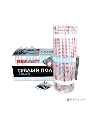 Теплый пол (нагревательный мат) Rexant Classic RNX -4,0-600 (площадь 4,0 м2 (0,5 х 8,0 м)), 600 Вт, двухжильный с экраном