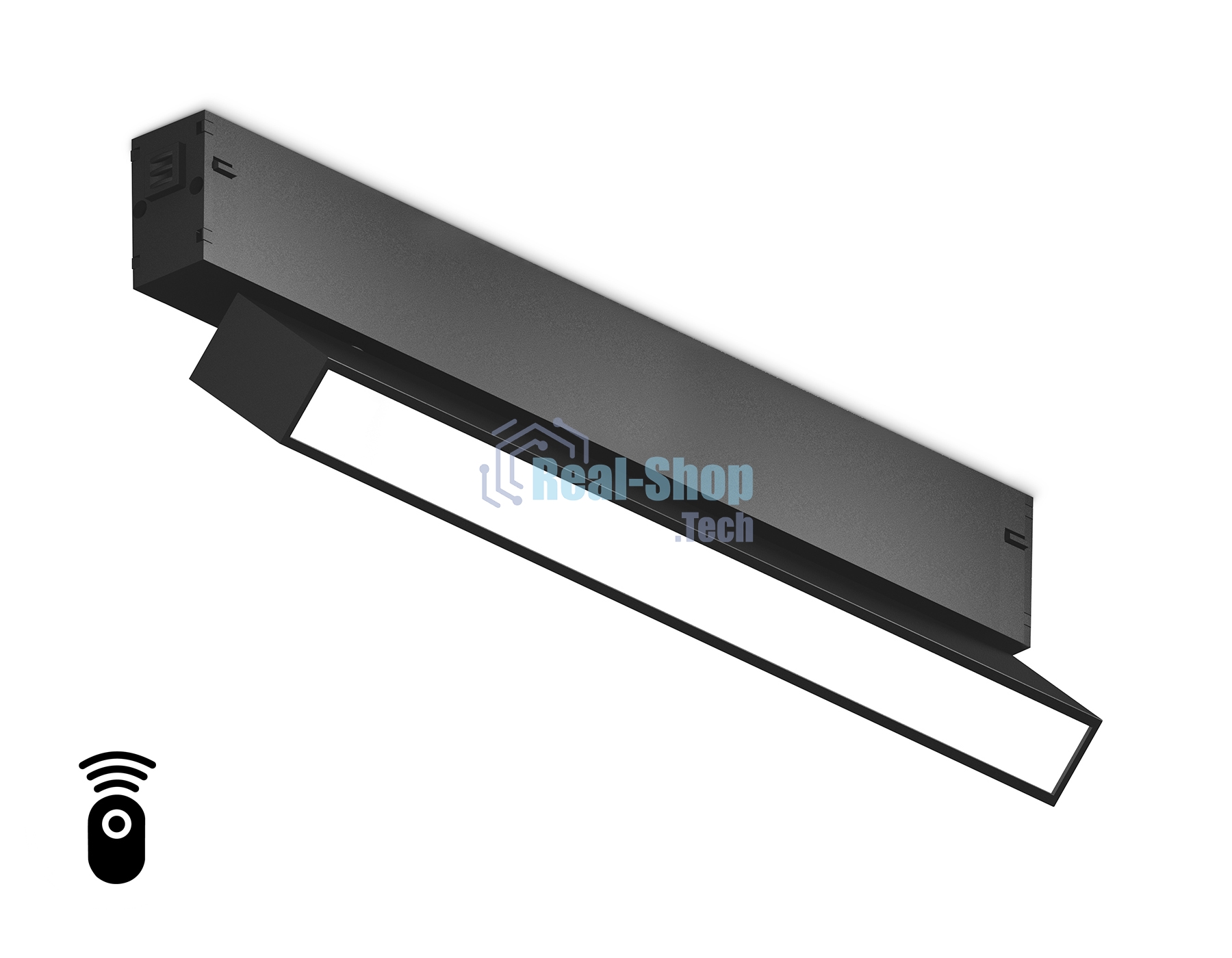 Управляемый светодиодный светильник для шинопровода Magnetic Ambrella light GL1332 BK черный IP20 18W 3000K-6400K 220V 120° 342*25*112 (Без ПДУ)