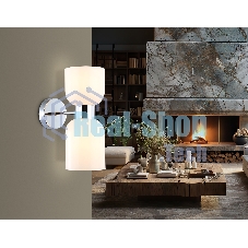 Настенный светильник Ambrella light LH56087/2 СH/FR хром/белый матовый E14*2 max 40W 215*120*300