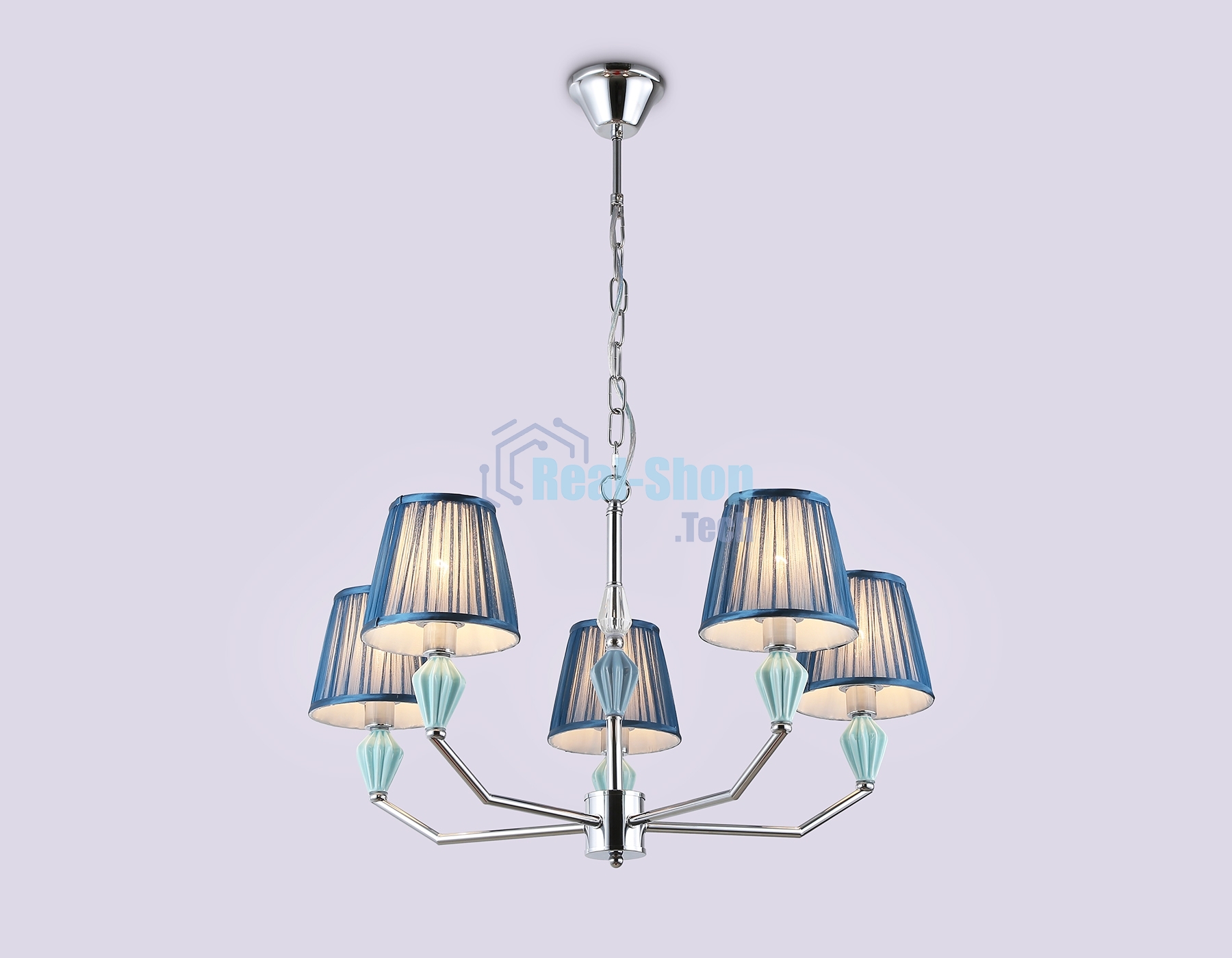 Люстра Ambrella light LH75061/5 CH/DB хром/темно синий E14/5 max 40W D690*810