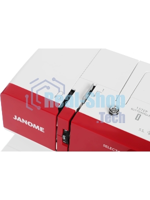Швейная машина Janome 1522RD белый/красный, электромеханическая, вертикальный качающийся, 25 операций, петля автомат