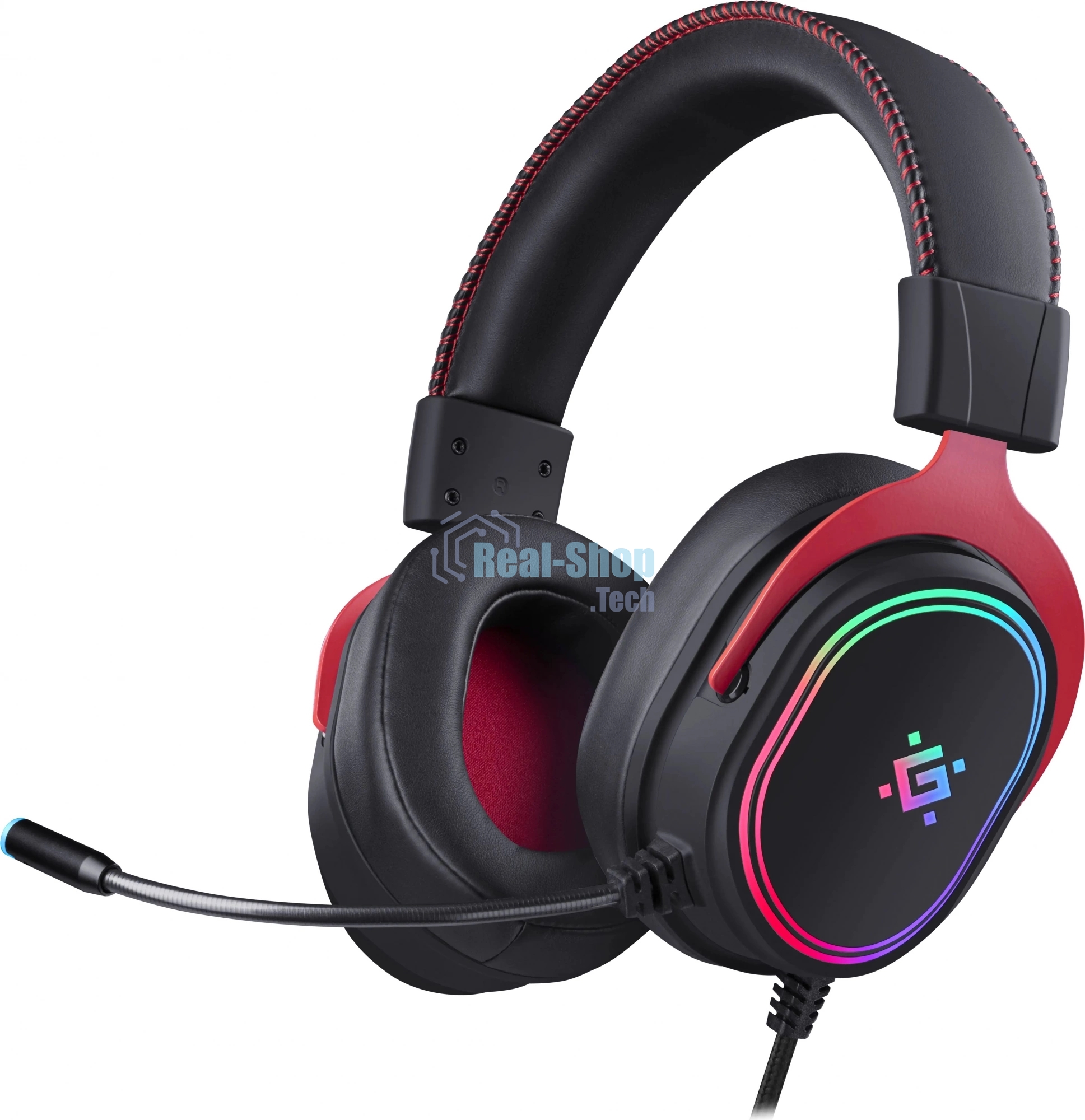 Гарнитура игровая Defender Vapor черный, 7.1, RGb, провод 2.2 м