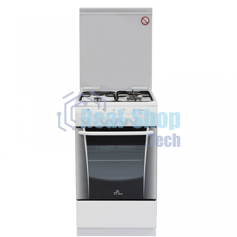 Плита комбинированная De Luxe 506031.01ГЭ (КР) белый, конфорок 4 шт, духовка 54 л, 50 см x 85 см x 60 см