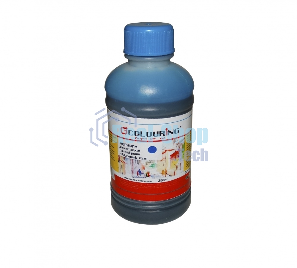 Чернила Colouring для принтеров Canon/Epson/HP/Lexmark Cyan 250 мл водн U