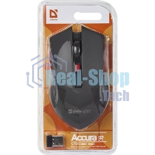 Мышь беспроводная Defender Accura MM-275 красный, 1600 dpi, радиоканал, USB, кнопки - 6