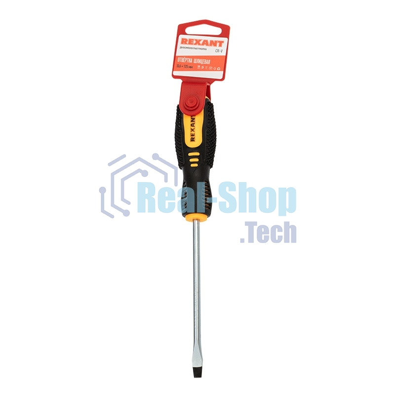 Отвертка шлицевая Rexant SL 6х125 мм, двухкомпонентная рукоятка