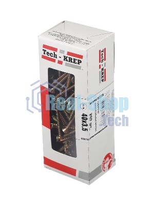 Шуруп универсальный 3.5х40 с потайной головкой (уп.200шт) коробка желт. Tech-Krep 102236